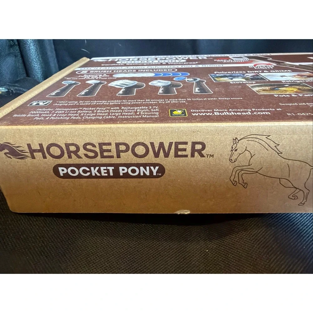 Horsepower Pocket Pony Power Scrubber Waterproof Cordless Pocket-Sized NEW